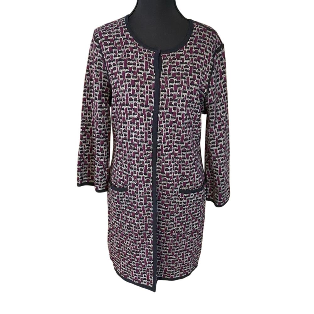 Pendleton Purple and Black Wool Cardigan medium coastal grandma geandmacore